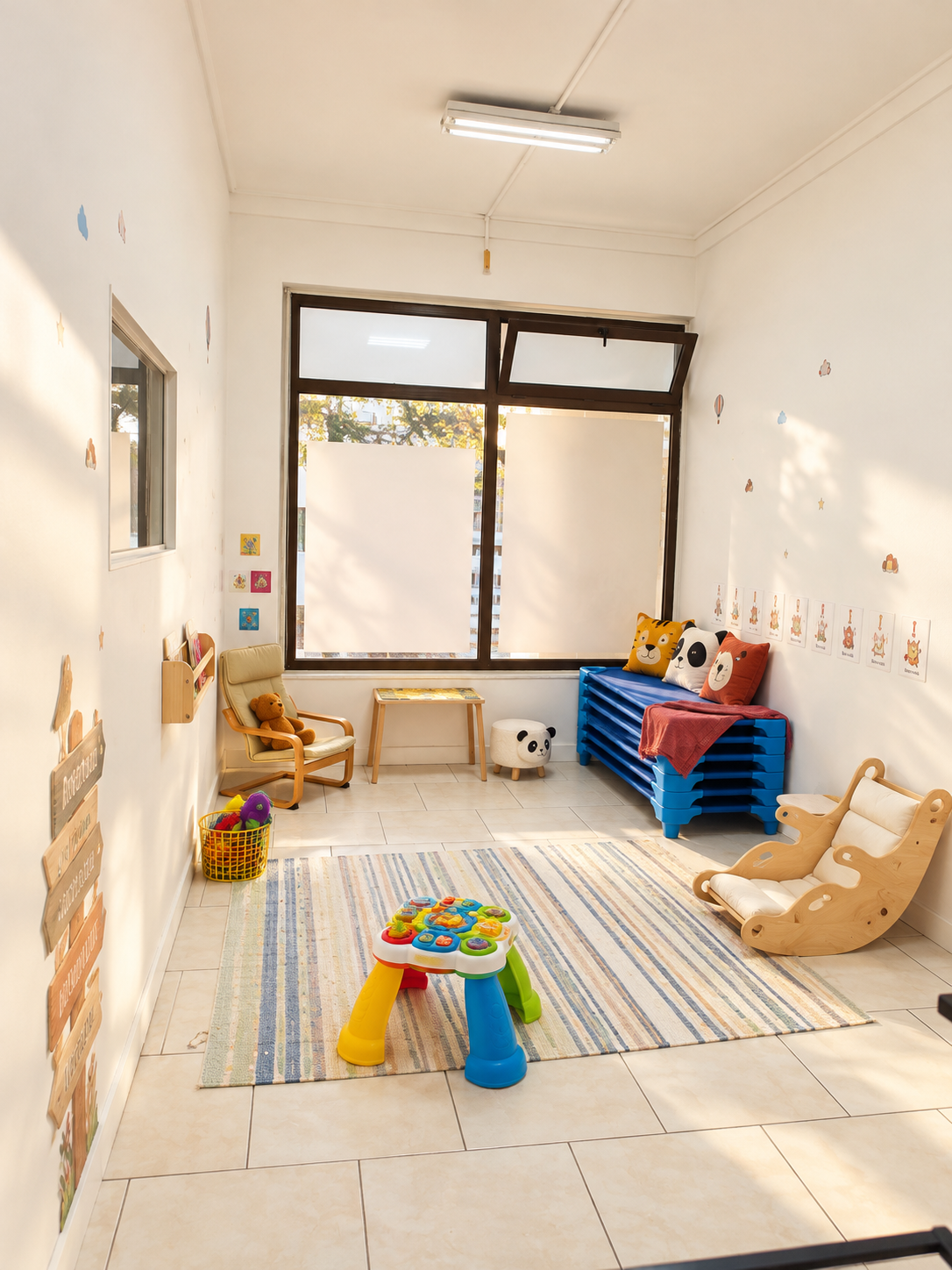 Home sala infantil iluminada pelo sol